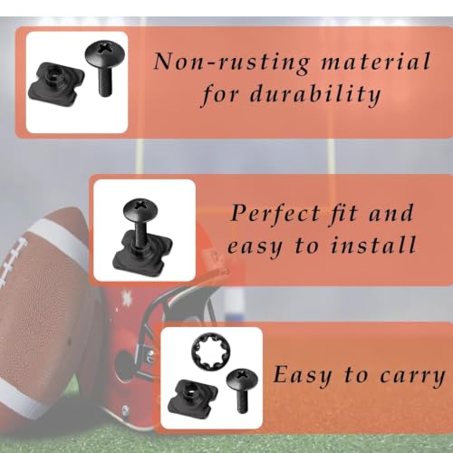 16pcs Set Football Backplates Screws Hardware, Metallic Chicago Screws Include Truss Head Slotted Fasteners Washers Gaskets Suitable for Adults and Teenagers