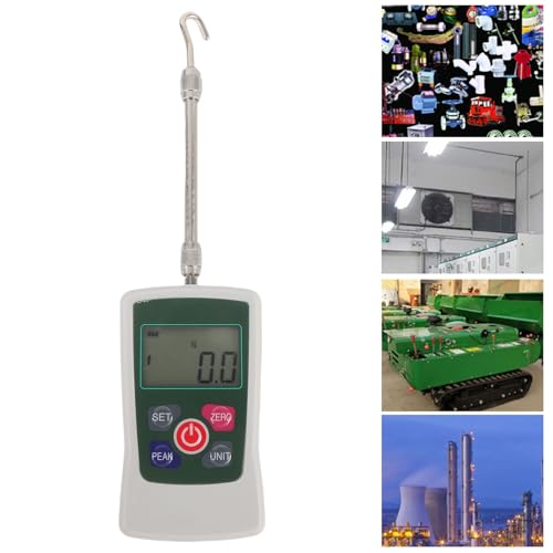 Digital Force Gauge, 100N Portable Pressure Stick Gauge, Push and Pull Tester with Units N Lb Kg Oz, Memory Housing, Automatic Backlit LCD, Auto Off, Buzzer Alarm Function, 1%