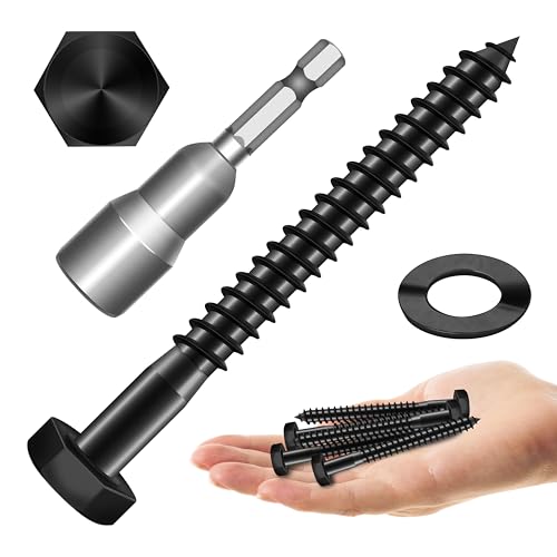 MYWISH (20Sets) 1/4" x 3" Hex Head Lag Bolts & Mywish 74Pcs 5/16" Hex Head Lag Screws Assortment Kit, Heavy Duty Lag Bolts with Washers, 304 Stainless Steel Bolts 18-8, 7-Size Wood Screws for Outdoor