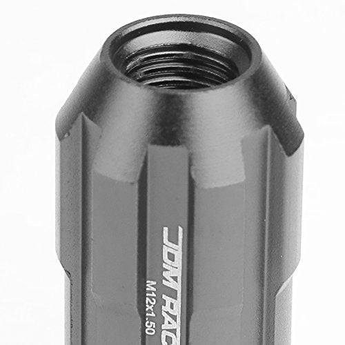 DNA MOTORING LN-ZTL-9025-15-GM 20Pcs M12 x 1.5 Open End Style Wheel Lug Nuts w/Deep Drive Extension Adapter, 24mm OD/50mm H, Gun Metal