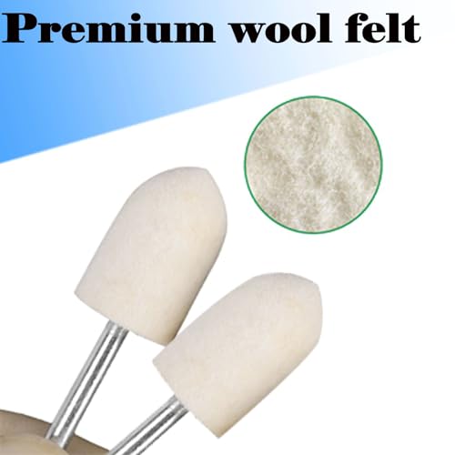 30 Pcs Wool Felt Polishing Bits, 3/32'' Shank Cone Shape Wool Polishing Points for Rotary Tool (8mm,10mm,12mm) (Pack of 2) 2.35mm (3/32inch) (Pack of 2)
