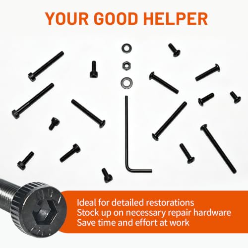 1600PCS Metric M3 Hex Socket Head Cap Screws Kit, Black Oxide Carbon Steel Fasteners with Nuts Washers, 16 Sizes, Storage Case for Electronics DIY Furniture Assembly