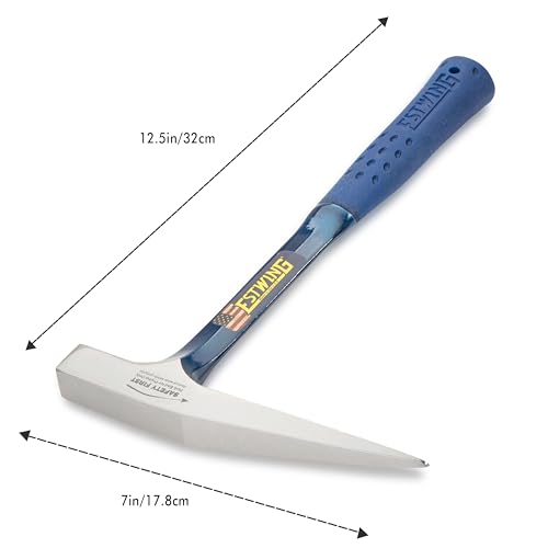 Estwing Rock Pick - 13 oz Geological Hammer with Smooth Face & Shock Reduction Grip - E3-13P, Silver