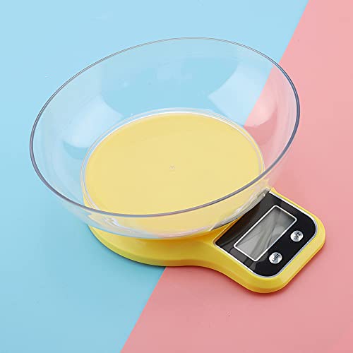 Food Scale with Bowl WH B21LW,Digital Food Scale with LCD Display Food Scale Kitchen Food Scale Digital Cooking Multifunction Weight Scale with Bowl (Yellow)