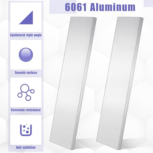 2 Pack 3/8" Thick x 3" Width x 12" Length Aluminum Flat Bar, 6061 General Purpose Plate, T6511 Solid New Mill Stock, Extruded Aluminum Bar for Industrial Building and DIY