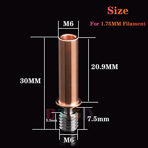 CR-6 SE Bimetal Heatbreak,Upgrade Ender 3 Neo Copper+Titanium Alloy All Metal Bi-Metal Heat Break for CR6 SE/Max/CR-5 Pro/CR10 Smart/Ender 3 Neo/V2 Neo/Max Neo Hotend.
