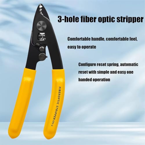 Fiber optic termination tool kit with fiber optic Cold Welding cleaver and 3-port Fiber optic stripper FTTH Fiber optic cable stripping pliers tool bag