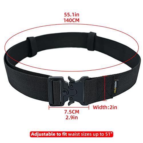 Nylon Web Work Tool Belt for Men with Heavy Duty Quick Release Rugged Metal Buckle + Small Tool Pouch with Belt Clip,Small Tool Holder Pouch, Min Work Organizer Tool Holster and Knife Holder