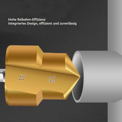 PPR Pipe Reamer Step Drill Set 3 Pieces PVC Pipe Reamer High Strength Carbon Steel Sanitary Tools 19 mm 24 mm 31 mm Hex Shank for PVC Plastic Pipes Pipe Reamer Tool