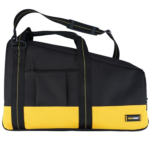 MELOTOUGH 1pcs Left Handed Belt Cordless Drill Holster for Tool Belt+1 pcs Heavy Duty Framing Nail Gun Tool Bag with Extra Storage Pockets Shoulder Strap