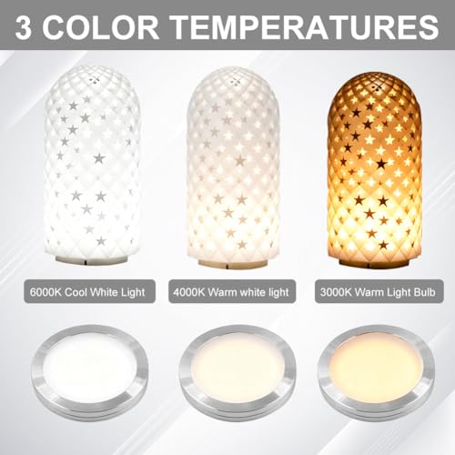 4 Pieces 3D Printer LED Lamp Set, Night Light Models with 3 Colours, 3D Printer Part LED Light Lighting, DIY Hardware Replacement Parts, USB Powered, for Bambu Lab Makerworld A1/A1mini/P1S/P1P/X1C 4 LED lamps + 4 USB adapters