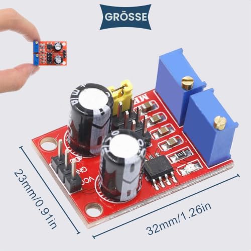 NE555 Pulse Rate Duty Cycle Adjustable Module Rectangular Rectangular Wave Signal Generator, Stepper Motor Driver Board Module NE555 Pulse Generator (Pack of 5)