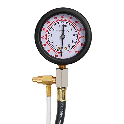 Yonligonju TU-114 Auto Fuel Pressure Gauge Tester Kit Gasoline Pressure MetersAutomobile Instrument Testing Tool (Red) Red