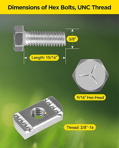 3/8"-16 Strut Channel Nut and Bolt - 32 Pack, White Strut Channel Caps - 50 Pack
