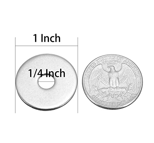 1/4" x 1" Stainless Fender Washer,18-8 (304) Stainless Steel Flat Washer,1/4" ID x 1" OD x 0.078" Thick(40Pcs) (Pack of 3) 1/4-1 (Pack of 3)