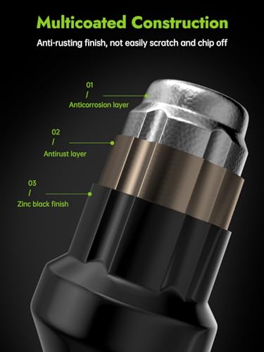 AUTOPTIM M12x1.5 Spline Lug Nuts & 2 Piece 6 & 7 Spline Lug Nut Socket Key