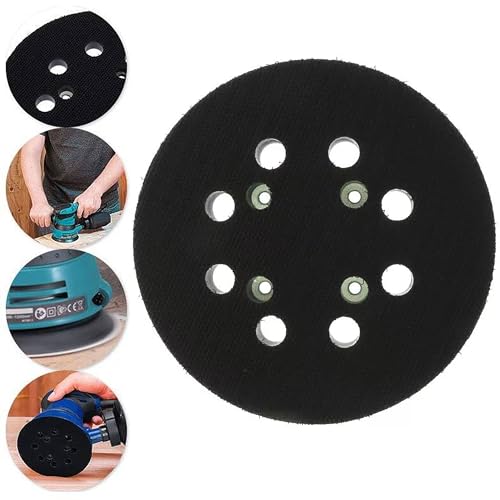 2 x Sanding Discs 125 mm , Sanding Disc Random Orbital Sander as Replacement Part Support Plate Pad for Makita BO5031, M9204, BO5021, BO5041743081-8 for DeWalt 151281-08 DW4388r, 8-Hole