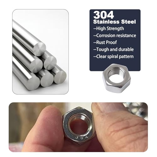 550 Pack SAE & Metric Hex Nuts Kit, 304 Stainless Steel Metric and SAE (550Pcs)