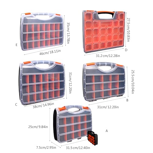 Transparent Tool Organizers Boxes Adjustable Compartments Secure Latches Ergonomic Handle for Hardware Accessori C