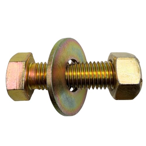 3/4"-10 x 2-1/2" Grade 8 Bolts (4-Pack) – Heavy-Duty Hex Bolts Includes USS Flat Washers & All Metal Prevailing Torque Lock Nuts – High-Strength SAE J429 2.5" Coarse Thread Yellow Zinc Bolts, All-Metal Lock Nuts 4