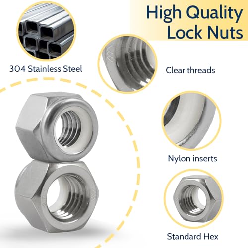 35 Pack 3/8"-16 Inch Locknuts & Vifmy Locknuts Assortment Kit 140Pcs