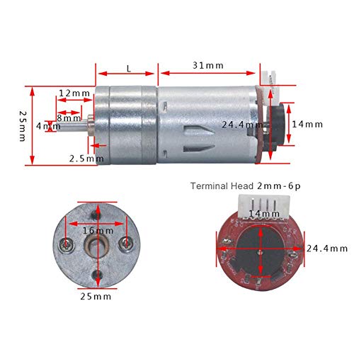 DC12V 200RPM DIY encoder gear motor, with mounting bracket
