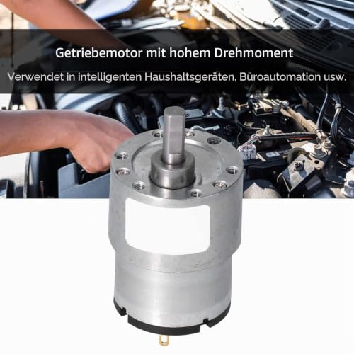 Gear reduction motors, DC 24 V electric CW CCW gear motor with high torsion, 6 mm shaft diameter for smart homes (200 rpm)