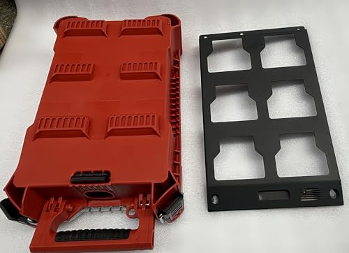 VELCKING for Milwaukee Packout Mounting Plate, Metal Storage Base, Wall and Floor Compatible Toolbox Mount (Black, 1-Half Plate) Black