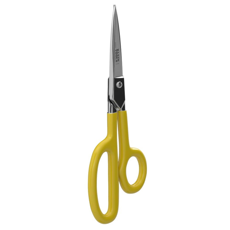 Klein Tools 22003 Premium Forged High-Leverage Utility Shear, Made in USA, 8-Inch Heavy-Duty Scissors with Serrated Edge and Extended High-Leverage Handles, Cuts Rubber, Light Metals, Insulation