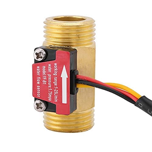1Pc Turbine Water Flow Meter Flow Sensor G1/2'' Electric Magnetic Brass Inline Hall Switch Male Thread 1-25L/min