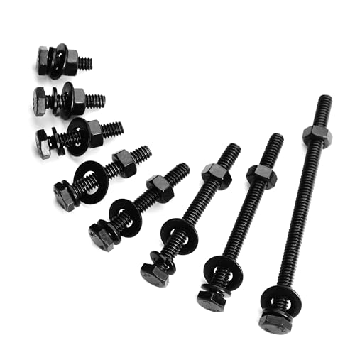 Mywish (10 Sets) 1/4-20 x 2 Hex Head Stainless Steel Bolts and Nuts & 1/4-20 Hex Nuts, 50Pcs Hardware Nuts, 304 Stainless Steel 18-8 Bright Finish Hex Nuts 1/4 20 Inch, 304 Stainless Steel 18-8, Bolts