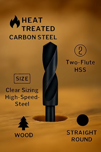 VCT 8-Piece Silver Deming Drill Bit Set – Metric Sizes 13mm to 25mm 1/2" Shank High-Speed Carbon Steel Fully Ground Precision Metal Drilling Wood Storage Case Included