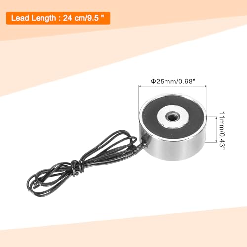 QUARKZMAN Round Solenoid Electromagnet DC 24V 50N Electric Solenoid | 11 lb/5 kg, for automation devices