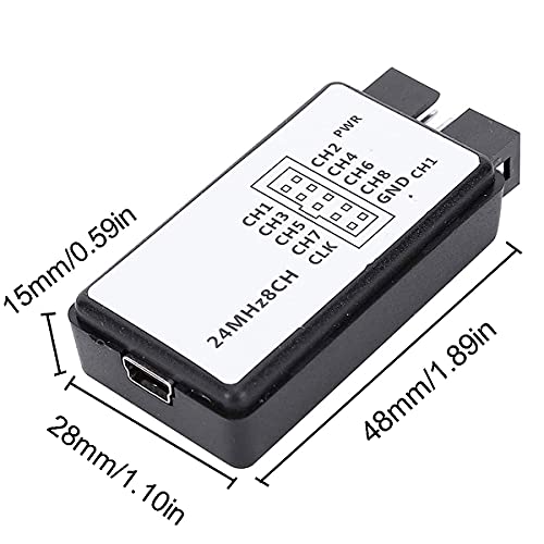 USB Logic Analyzer Device 24MHz 8CH 8 Channel UART IIC SPI Debug with Mini USB Cable DuPont Cable 6 Colors Test Hook Clip Set for Arduino FPGA M100 SCM Mini interface