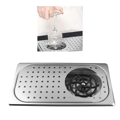 Bar Glass Rinser, Stainless Steel, 360 Degree Rotating Spout, High Pressure, Automatic Sink Cup Washer for Cafes and Restaurants