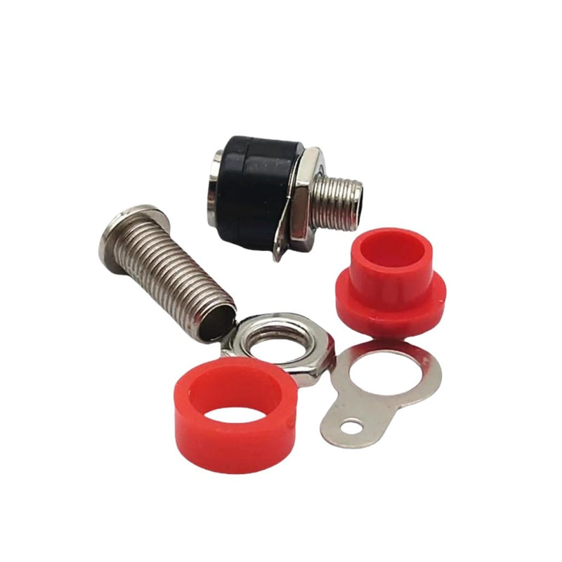 10Pair Silver 4mm Banana Plug Male and Female 4mm Banana Jack Panel Mount Banana Socket Terminal Connector Adapter Red Black (5Red5Black) 5Red5Black