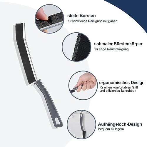 3 Pieces Joint Brush for Bathroom Scrubber with Hard Bristles Window Grooves Cleaning Brush Narrow Gap Cleaning Brush Multifunctional Brush 3 Stücke Black