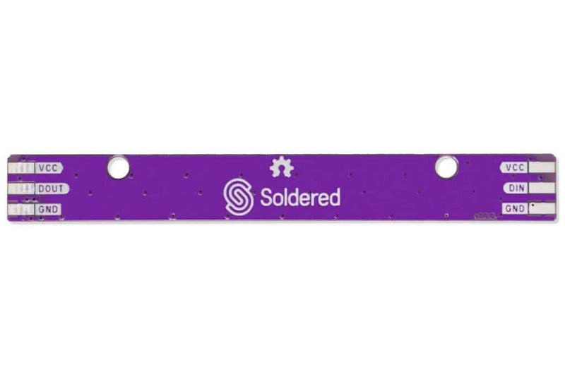 Soldered Smart LED WS2812B Stick with 10 RGB LEDs, 5 V, Made in EU, 333056