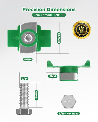 1/4"-20 Nylon Channel Nut & 3/8"-16 Nylon Nut and Bolt | 8mm Thickened Strut Channel Squeeze Nut, Compatible with Strut Channel Support Systems, Solar Panel Mounting