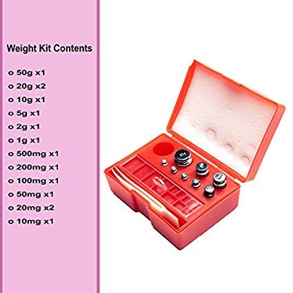 American Weigh Scales Class M2 14-Piece Small Calibration Weigh Kit Carbon Steel with Chrome FinishRed