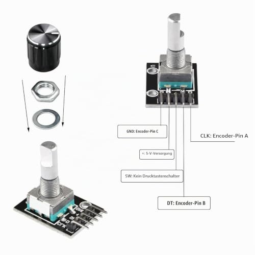 KY-040 Rotary Encoder Module 360 Degree Rotary Encoder Module Pack of 10 | For Arduino, potentiometer digital pulse output electronic building blocks for automotive electronics multimedia audio.