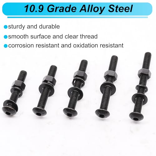 200PCS Black M5 x 30/35/40/45/50mm Button Head Hex Socket Cap Screws + 2285PCS Metric Screw Assortment Kit, 6-20mm Metric Bolts Assortment Kit