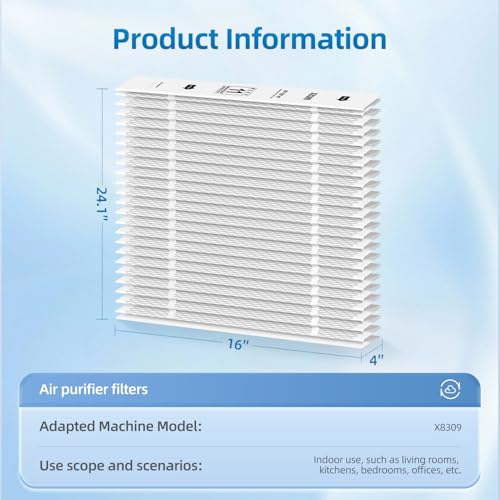 X8309 Expandable Filter MERV 11 Compatible with Lennox X8309,Pleated HVAC Furnace 16x25x5 (2-Pack) 2