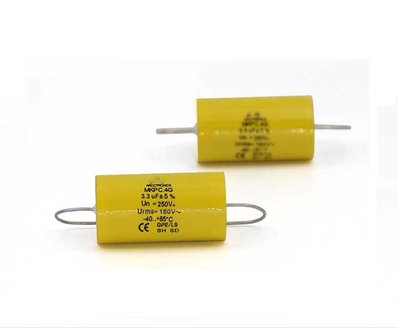 2pcs 6.8uF 250V Axial Audio Speaker Crossover stepless Film Capacitor 5% Audio Crossover Tweeter Precise Pairing 6.8uF 250V(2pcs)