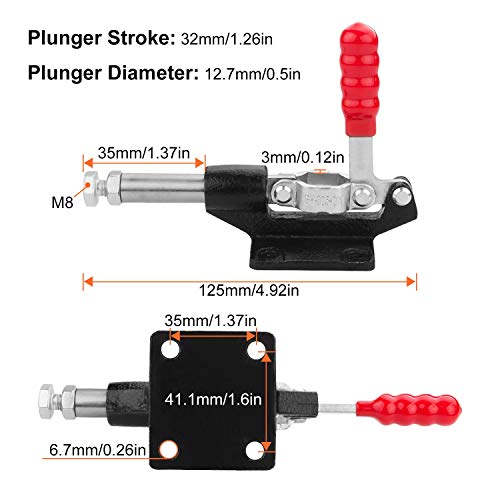 4 PCS Push Pull Adjustable Toggle Clamp, Quick Release Hand Tool for Woodworking, 500Lbs Holding Capacity Toggle Latch, GH-305C Stroke Clamp for Welding, 32MM Gh305c