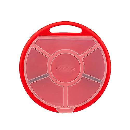 Bucket Boss The Bucketeer Bucket Tool Organizer in Brown & Bucket Seat Small Parts Organizer, Bucket Organization (10010), Red & Bucket Stacker Small Parts Organizer, Bucket Organization (15051)