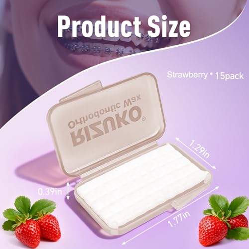 750 Pre Cut Wax Dots Individually Wrapped Strawberry Flavour | Food Grade, Superior Adhesion, 750 Precut Dots, 15 Packs, Hygienic Single, Strawberry with Scraper Set 750 Stücke White/Strawberry Flavour