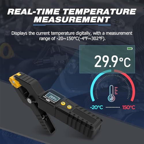 HVAC Digital Thermometer,LM55 HVAC Digital Temp Clamp for Heating and Cooling Systems,HVAC Thermometer with Real-Time Temp Measurement,Data Waveform Display,Measurement Range of -50~260℃