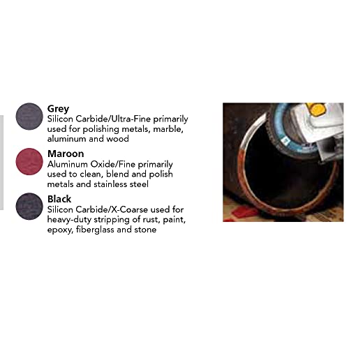 Mercer Industries 396MRN - 4-1/2" x 7/8" Maroon Non-Woven Surface Preparation Wheels (10 Pack) Maroon/Fine