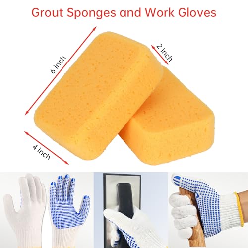 Square Notched Tile Trowel Set, with Rubber Grout Float and Grout Sponge Trowel and Float Set